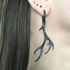 Gothic Simulation Antler Drop Earrings for Women Men Punk Black Metal Geometric Animal Earrings Christmas Jewelry Gifts - Image 1