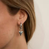 Punk Peach Heart Pendant Earrings for Women Silver Color Simple Geometric Circular Ear Buckle Jewelry Gift - Image 2