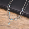 Irregular Starlight Necklaces for Men Women,Blue Green Star Pendants with Snake Bone Chain Collar,Hiphop Jewelry Gift - Image 1