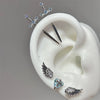Love Wings Cross Stainless Steel Ear Bone Nail Shiny Zircon Thread Earring for Women Body Piercing - Image 1