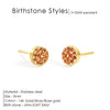 Birthstone Pierced Earrings Zirconia Earrings Stainless Steel Jewelry Birthday Gift - Image 7