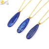 Csja Water Drop Necklaces Crystal Pendant Stainless Steel Chain Necklace for Women Stone Amethyst Jewelry Gift - Image 38