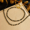 316L Stainless Concise Steel Black Glass Stone Necklace Bracelet Suit For Womens TrendNon-fading jewelry Set - Image 8