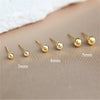 3/4/5mm Classic Stainless Steel Dot Ball Stud Earrings Unisex Gold Color Stackable Simple Women's Jewelry Christmas Gifts - Image 2