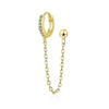 Gold Silver Color Plated Double Hole Link Chain Circle Hoop Earrings Zircon Star Lightning Eye Pendant Huggie Piercing Earring - Image 26