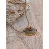 Spectrolite Agate Stone Oval Pendant Necklace for Women Golden Stainless Steel Jewelry Gift - Image 6