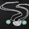 2 Pcs/Set Daisy Not Sisters By Blood Heart Pendant Necklace Stainless Steel Friends Friendship Jewelry Gifts - Image 5