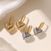Silver/Gold Color Big Heart Drop Earrings For Elegant Women Party Jewelry Accessories - Image 3