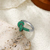Colored Zircon Intersection Ring Classic Design Style Stainless Steel Anti Fading Geometry Lady Unique Jewelry Gift - Image 3