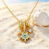 Boho Multi Shape Blue Mixed Zircon Stainless Steel Heart Star Four Leaf Flower Pendant Necklace for Women Beach Vacation Jewelry - Image 2