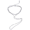Stainless Steel Layered Pearl Flower Zirconia Back of Hand Chain Finger Bracelet Jewelry - Image 15