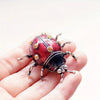 cartoon rhinestonne studded seven star ladybug brooch alloy enamel beetle men's women's clothing pin - Image 10