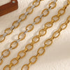 Gold Plated Stainless Steel Oval Chain Bracelet Chunky Statement Bangle for Women Men Stackable Jewelry - Image 1