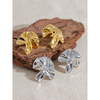 316l Stainless Steel Irregular Flower Stud Earrings Metal Creative Modern Jewelry Women Gift - Image 6