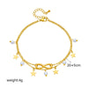316L Stainless Steel Star Pearl Number 8 Charm Anklet For Women Girl Multilayer Chains Anti-Rust Jewelry Gift - Image 2