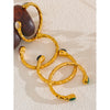 62mm Stainless Steel Multicolored Natural Stone Golden Cuff Open Bracelet Bangle Jewelry - Image 4