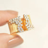 Gold Color Cubic Zirconia Ring for Women Modern Wide Band Finger Ring OL Style Female Jewelry - Image 13