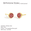 Birthstone Pierced Earrings Zirconia Earrings Stainless Steel Jewelry Birthday Gift - Image 15