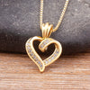 Love Heart Shape Spiral Design Pendant Necklace 3 Styles For Women Pave Shiny Crystal Zircon Copper Neck Jewelry Gifts - Image 1