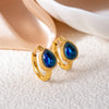 316L Stainless Steel Heart Water Drop Square Zircon Hoop Earrings For Women Men Personality Design Jewelry Gifts - Image 23