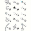 1PC Stainless Steel Cartilage Stud Earrings for Women Opal Flat Back Earring Studs Lip Bar Nose Ear Piercing Jewellery - Image 2