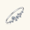 Silver Cluster Curved Stackable Band Rose Gold Color Ring Twisted Vine Design Jewelry For Women - Image 3