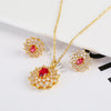 Retro Classic Temperament Women's Snowflake Set Zircon Crystal Pendant Necklace Earrings with Snowflake - Image 4