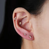 Titanium 16G Cluster Marquise CZ Tragus Helix Stud Conch Lobe Rook Cartilage Leaf Climber Flat Back Labret - Image 6