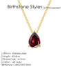 Stainless Steel Teardrop Pendant Necklace with Colorful Stone Details - Image 17