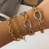 Minimalist Gold Color Plated Stainless Steel Splicing Cross Buckle Bracelet Stackable Basic Bracelet Women's Jewelry - Image 1