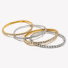 3mm 4mm Elastic Square Zircon Bracelet Stainless Steel Shiny Jewelry Gold/Silver Color Women Decoration Charm - Image 4