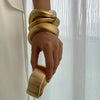 Chunky Heavy Wide Metal Water Drop Bangles for Women Gold Color Open Cuff Thick Irregular Wave Bangle Bracelet Jewelry - Image 3