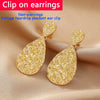 French Retro Water Droplet Clip on Earrings Female Geometric Irregular Relief Texture Design Punk Style Ear Clips Jewelry Gifts - Image 7