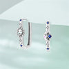 Earrings Silver Star Moon Square Zircon Hoop Earrings For Women Birthday Anniversary Jewelry Gifts - Image 2