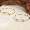 1pc Classic Stainless Steel Brief Metal Texture Bangle Terror Eyes Metallic Ball Opening Adjustable Bangles For Women Gift - Image 5