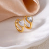 316L Stainless Steel Heart Water Drop Square Zircon Hoop Earrings For Women Men Personality Design Jewelry Gifts - Image 17