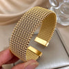 Vintage Stainless Steel Braided Mesh Open Bracelet Classic Cuff Jewelry for Women Men Daily Party Wear Jewelry Gifts - Image 4