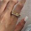 A Niche Two-Color Four-Ring Copper Jewelry Ring, Style, Stacking Artifact, Suitable For Young Wome Jewelry - Image 7