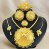 Gold Plated Filigree Jewelry Set Ethiopian Traditional Bib Necklace Bangle Earrings Ring for Women Wedding Gift - Image 1