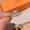 Classic Square Zircon Wedding Engagement Rings for Women Open Adjustable Geometry Shine Rings Charm Jewelry - Image 8