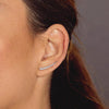 Silver Color Gold Plated Climber Earrings for Women Smooth Piercing Women's Stud Earrings Jewelry - Image 4
