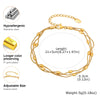 Chic Three-layer Rice Bead Round Anklet for Women,Gold Color Stainless Steel Snake Chain Anklets,Summer Vacation Jewelry Gift - Image 6