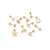 Stainless Steel Mini Stud Earring with Stone Accent for Helix and Cartilage Piercings - Image 11