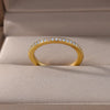 Thin Cubic Zirconia Stacking Ring in Gold-Tone Stainless Steel Adjustable - Image 30