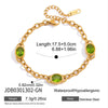 Green White Oval Zircon Bracelet For Women Minimalist Gold Pvd Plated Stainless Steel Bracelet Jewelry Gift - Image 7