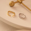 Silver Gold Adjustable Opening Ring for Women Waves Shape Finger Jewelry Accessories - Image 3