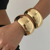 Exaggerated Punk Gold Color Chunky Wide Bangles Women Punk Heavy Metal Geometric Wide Hand Braceles Neutral Jewelry - Image 3
