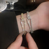 Full Zircon Cuff Bracelets Gold Plating Copper Knot Opening Bracelet Minimalist Women's Bangle For Wedding Party K0 - Image 2