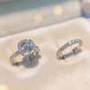 Silver Color Princess Ring for Women Inlaid White Zircon Stones Wedding Rings Set Engagement Jewelry - Image 3