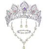 Purple Tiaras Crown Jewelry Sets for Women Wedding Bridal Necklace Bracelet Earrings and Crown Party Birthday Gifts 4 pcs set - Image 4